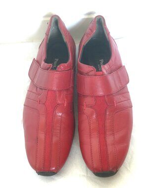 PAUL GREEN MUNCHEN RED LEATHER LOAFER SHOES SIZE: 6